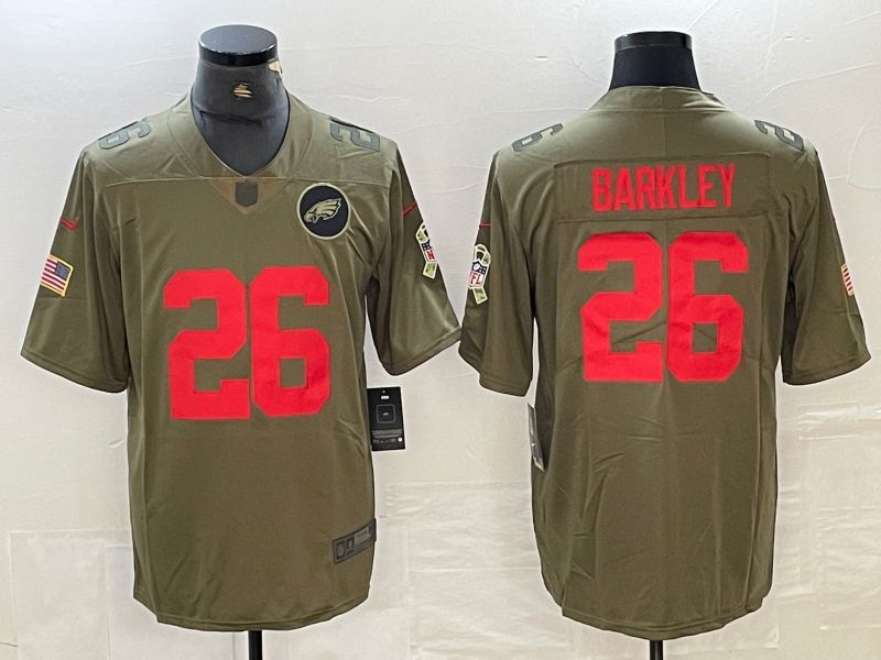 Men Philadelphia Eagles 26 Barkley Green red 2024 Nike Limited NFL Jersey